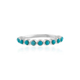 Sterling Silver Round Cut 2mm Turquoise Ring