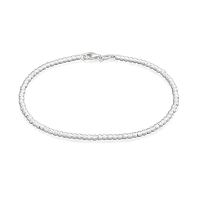 Sterling Silver 19cm Diamond Cut Ball Bracelet