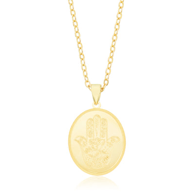 9ct Yellow Gold Hand of Fatima Pendant