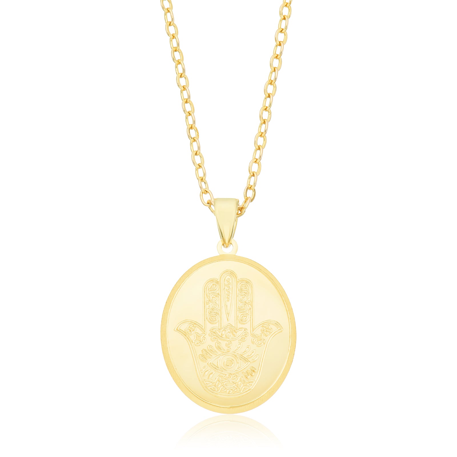 9ct Yellow Gold Hand of Fatima Pendant