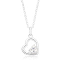 Sterling Silver Heart 6mm White Cubic Zirconia Pendant