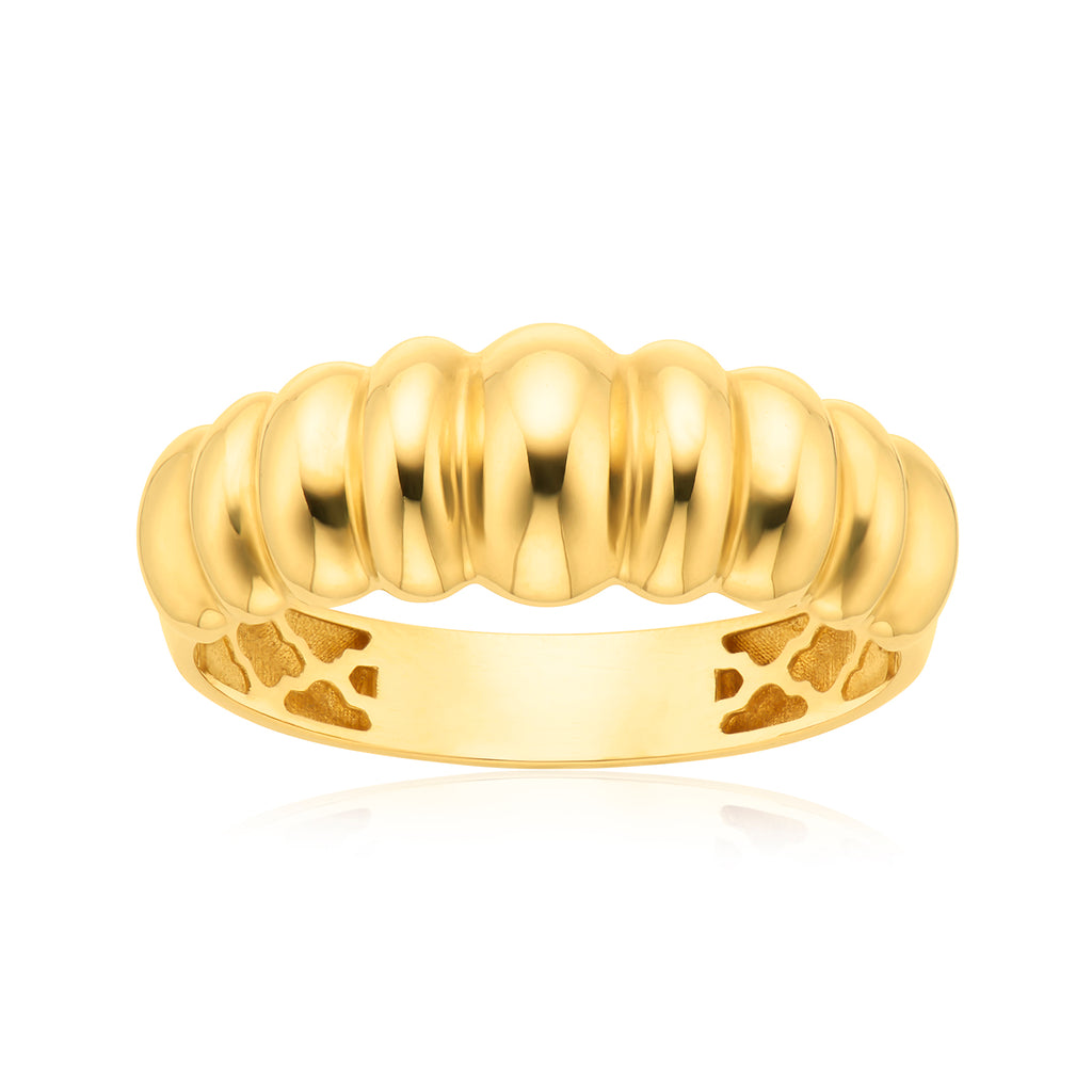 9ct Yellow Gold Croissant Ring Zamels
