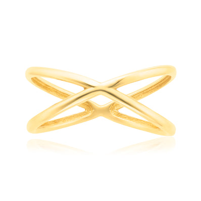 9ct Yellow Gold Crossover Ring