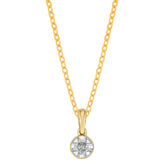 9ct Yellow Gold Round Cut 0.15 Carat Rhodium Plated Diamond Pendant