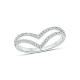 Sterling Silver Round Brilliant Cut 0.10 Carat tw Ring