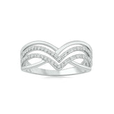 Sterling Silver Round Brilliant Cut 0.10 Carat tw Ring