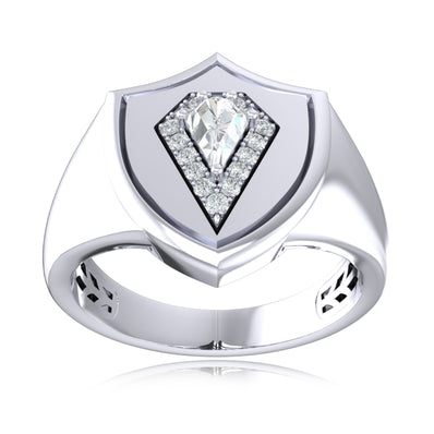 Celebration Sterling Silver Round Brilliant Cut Shield with Brilliant Cut 0.33 CARAT tw Lab Grown Diamond Ring