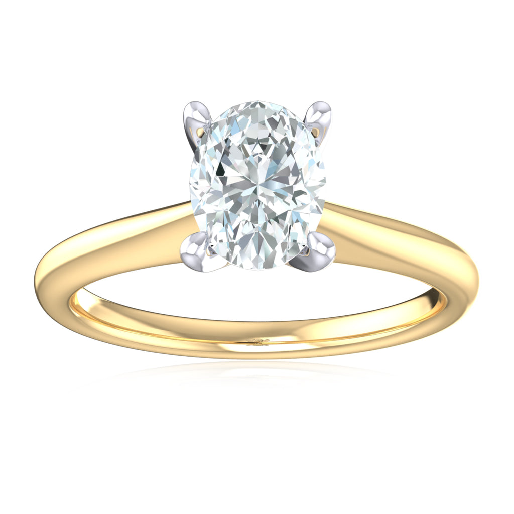 Celebration 18ct Yellow & White Gold with Oval Cut 0.50 CARAT tw of Lab Grown Diamond Ring