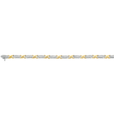 9ct Two Tone Gold Round Cut with 0.30 Carat tw of Diamonds Bracelet