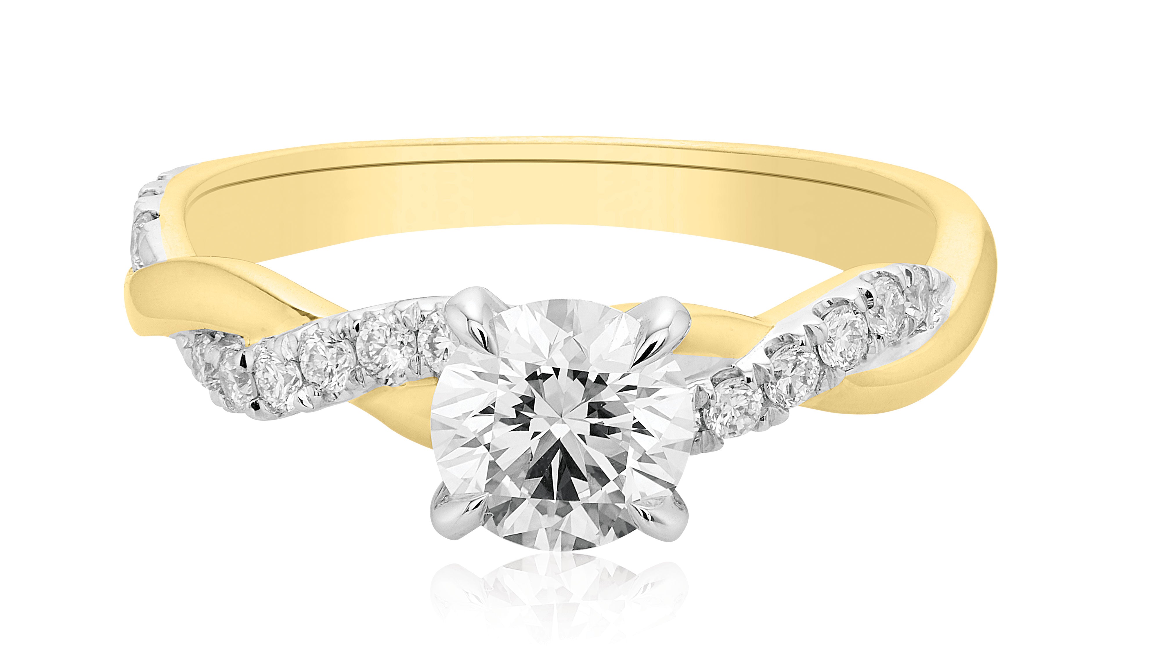 Celebration 18ct Two Tone Gold Round Cut 1.00 Carat tw Lab-Grown Diamond Ring
