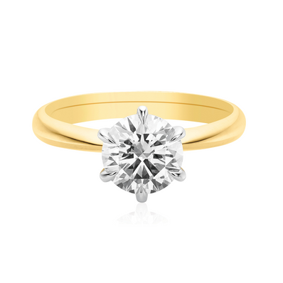 Celebration 18ct Yellow and White Gold Round Cut 1.5ct Certified Lab Grown Diamond Ring