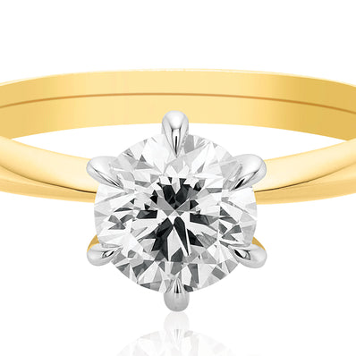 Celebration 18ct Two Tone Gold Round Cut 1.00 Carat tw Lab-Grown Diamond Ring