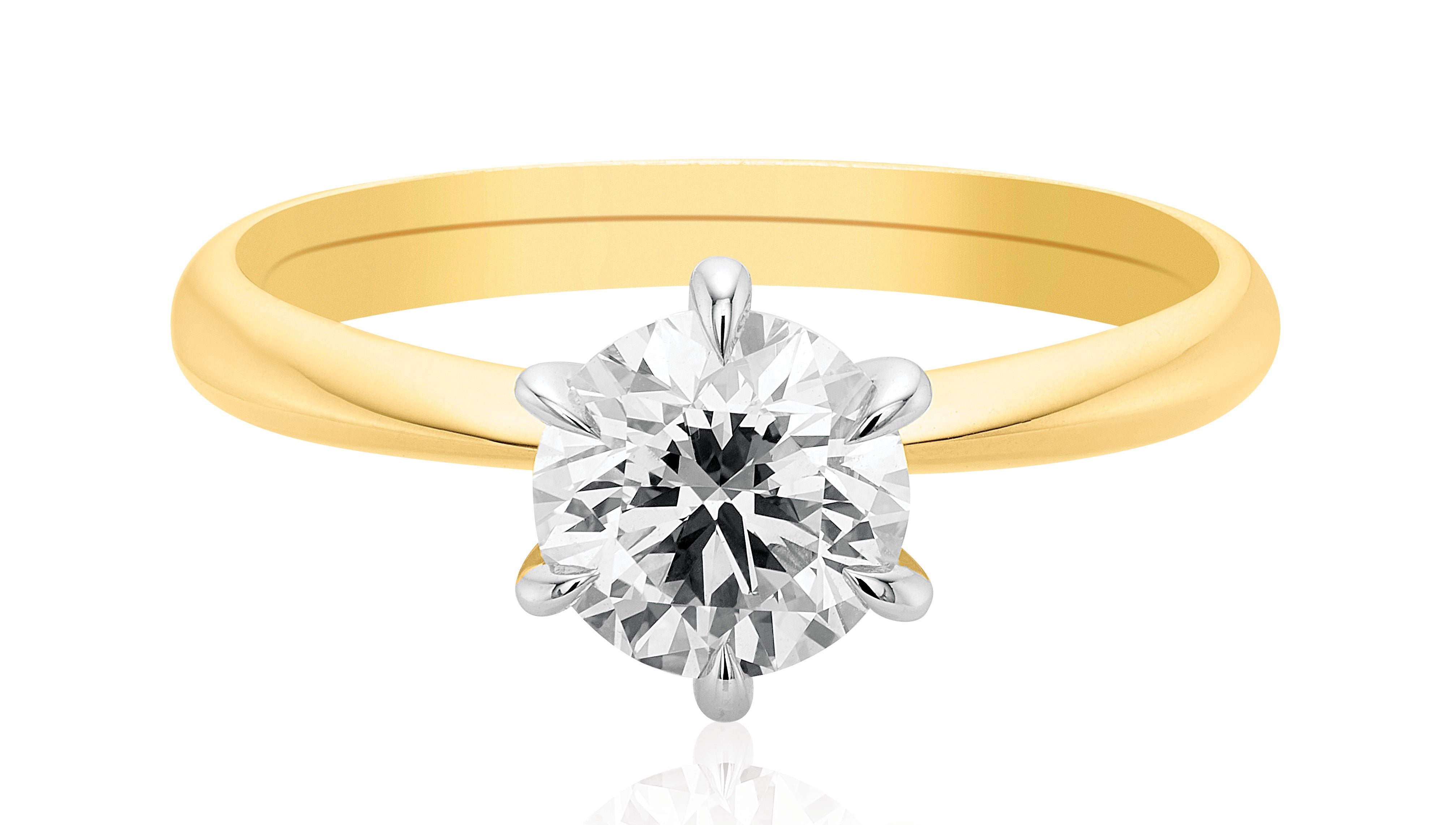 Celebration 18ct Two Tone Gold Round Cut 1.00 Carat tw Lab-Grown Diamond Ring