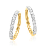 Celebrations 9ct Two Tone Round Cut 0.75 Carat tw Lab Grown Diamond Earrings