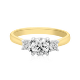 Celebration 18ct Yellow and White Gold Round Cut 1 Carat tw Certified Lab Grown Diamonds Ring
