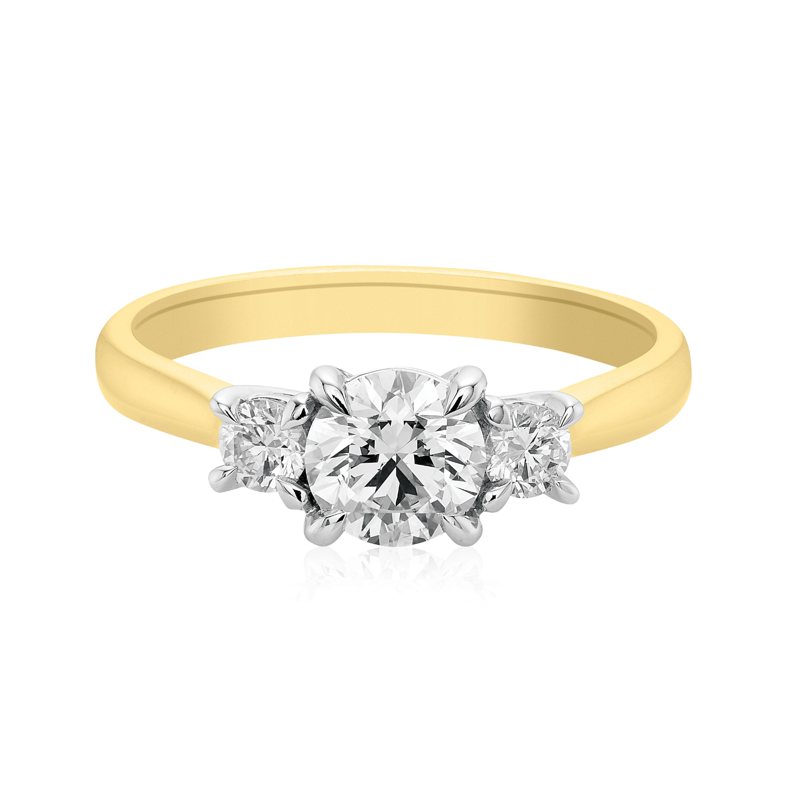 Celebration 18ct Yellow and White Gold Round Cut 1 Carat tw Certified Lab Grown Diamonds Ring