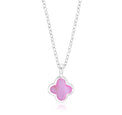 Sterling Silver 12mm Pink Mother of Pearl Clover Pendant