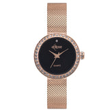 Eclipse Stainless Steel Round Black Dial Watch