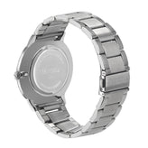 Tensity Stainless Steel Round Blue Dial Silver Band Watch