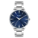 Tensity Stainless Steel Round Blue Dial Silver Band Watch