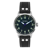 Tensity Round Black Dial Black Fabric Band Watch
