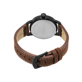 Tensity Leather Round Black Dial Brown Band Watch