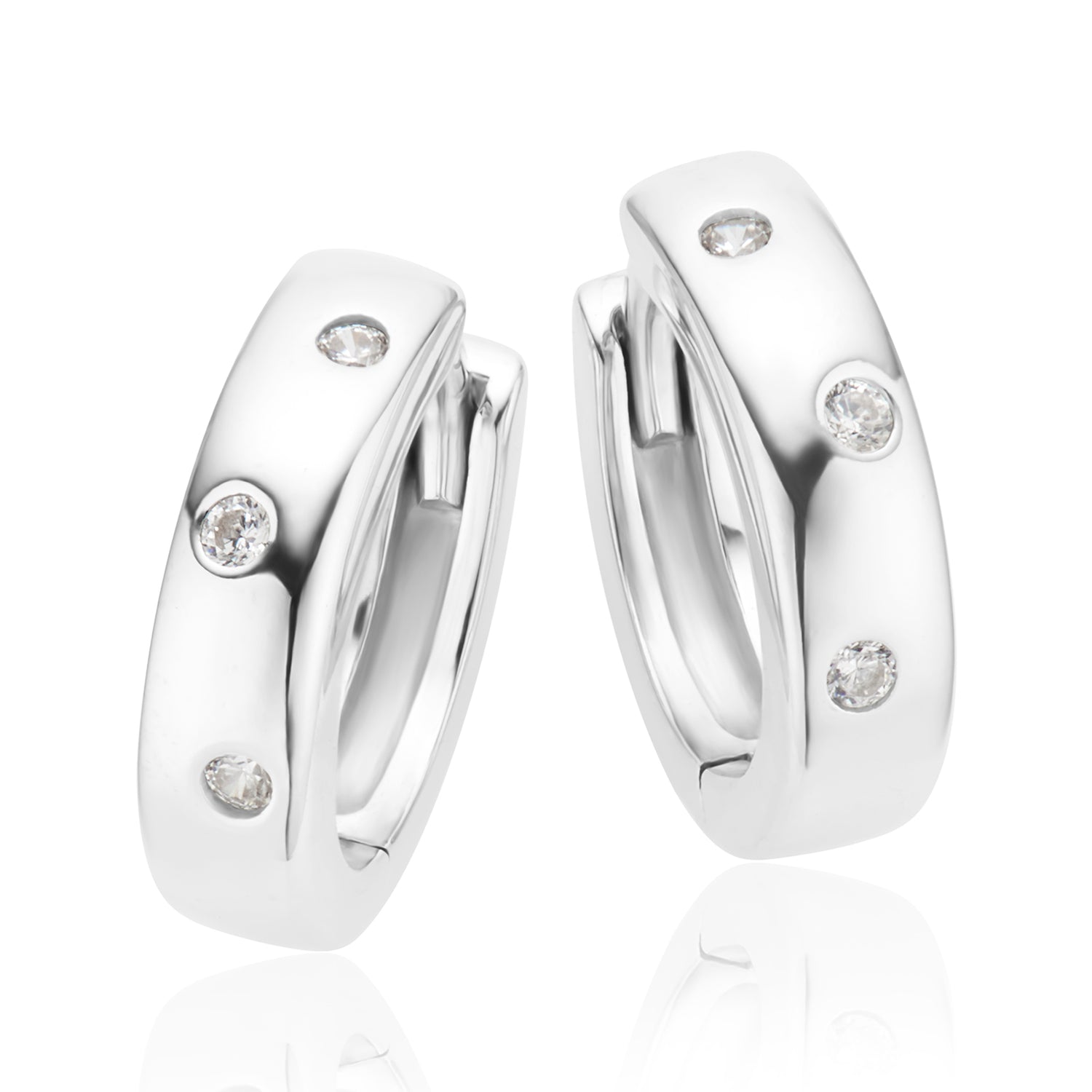 Cubic Zirconia Huggie Earrings