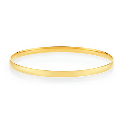 9ct Yellow Gold 63x4mm Half Round Bangle