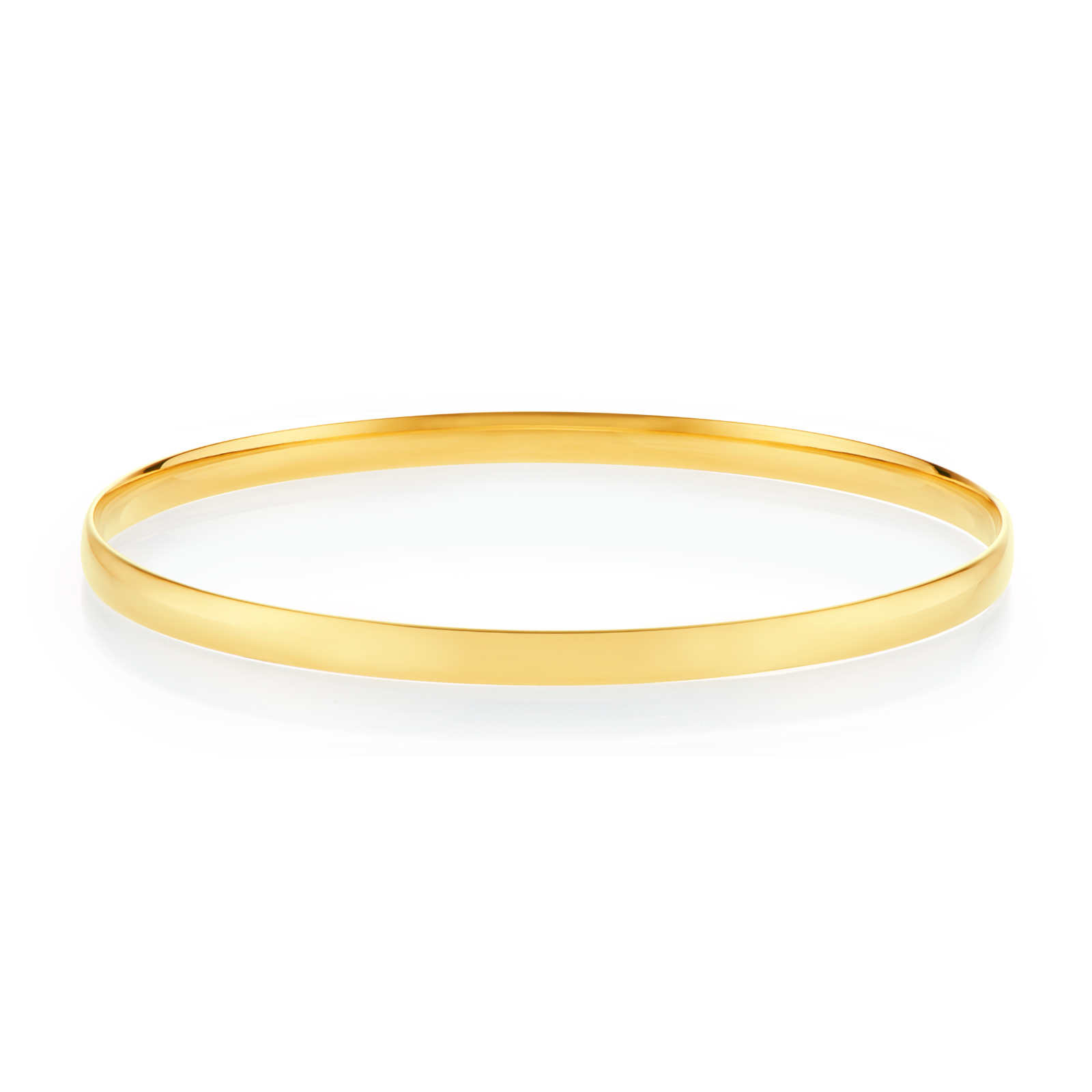 9ct Yellow Gold 63x4mm Half Round Bangle