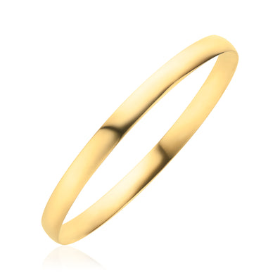 9ct Yellow Gold 65x6mm Half Round Bangle