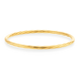 9ct Yellow Gold 63x3mm Solid Twist Bangle