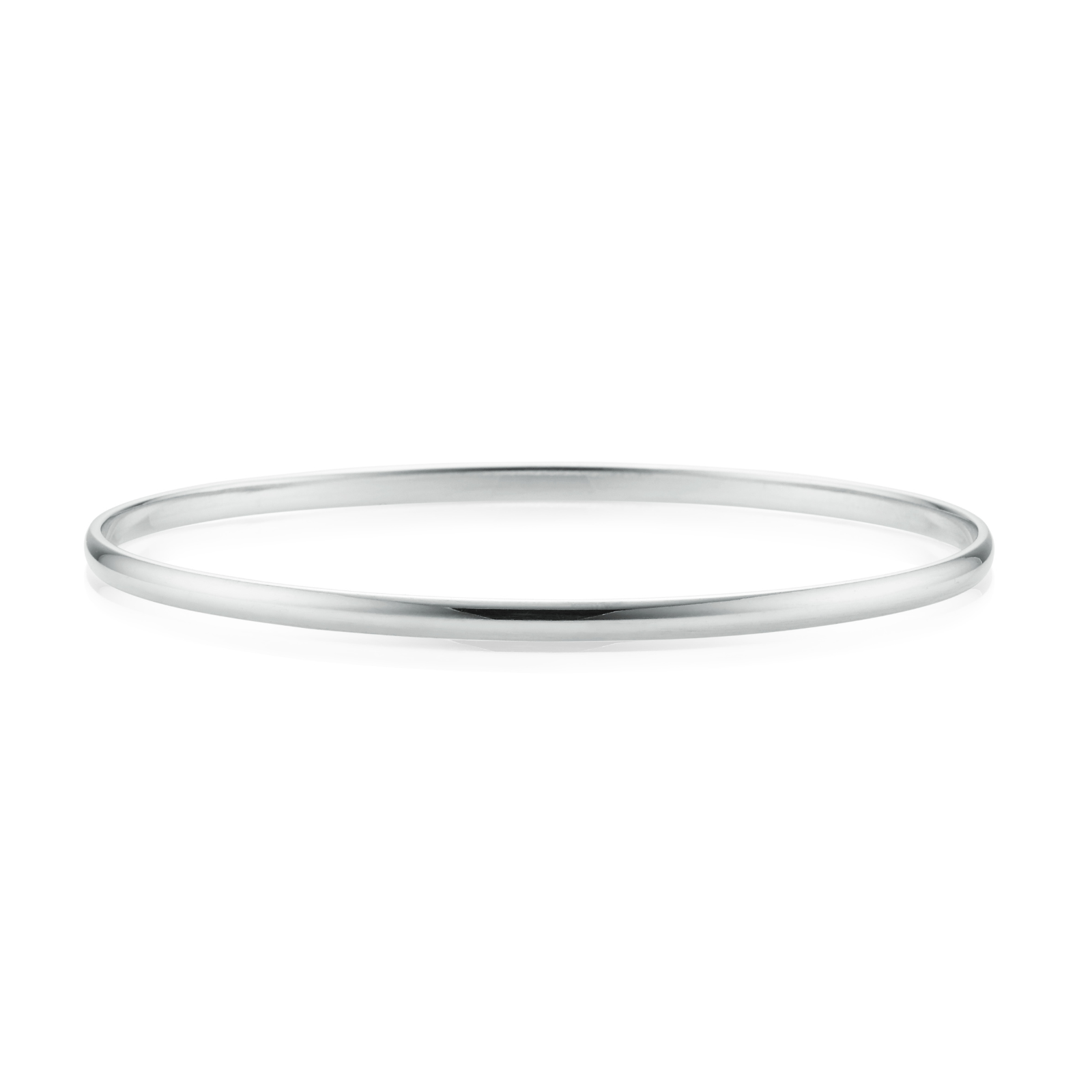 9ct White Gold 64x4mm Bangle
