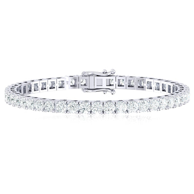 Celebration 18ct White Gold Round Cut 10 CARAT tw Lab Grown Diamonds Tennis Bracelet