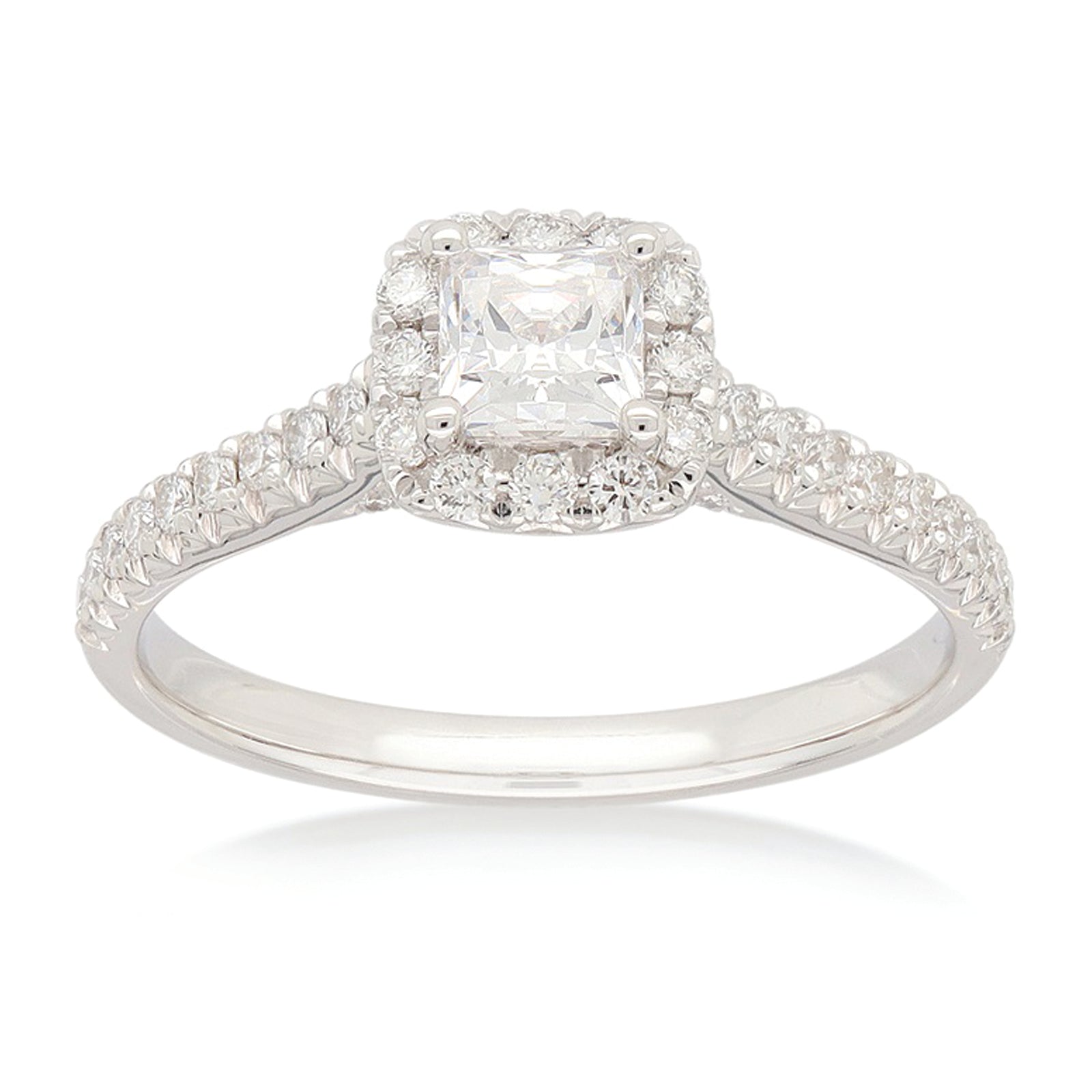 Celebration 18ct White Gold Princess and Round Cut 0.75 Carat tw Lab Grown Diamonds Ring