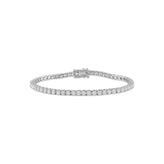 14ct White Gold Round Cut 5 Carat tw Lab Grown Diamond Tennis Bracelet