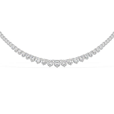 Celebration 14ct White Gold Round Cut 7.5 Carat tw of Lab Grown Diamonds Tennis Necklace