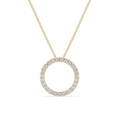 Celebration 9ct Yellow Gold Round Cut 1 Carat tw of Lab Grown Diamonds Pendant