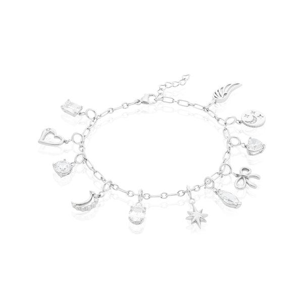 Sterling Silver 19cm Charm Bracelet - Main Image