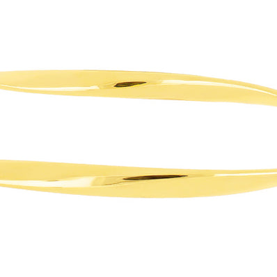 9ct Yellow Gold Plated Silver Filled 65mm Twist Bangle