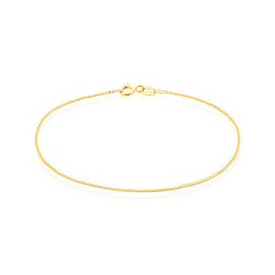9ct Yellow Gold 19cm Curb 30 Gauge Diacut Bracelet