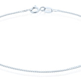 9ct White Gold 19cm Curb 30 Gauge Diacut Bracelet