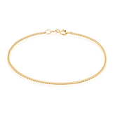 9ct Yellow Gold 19cm Curb 50 Gauge Diacut Bracelet