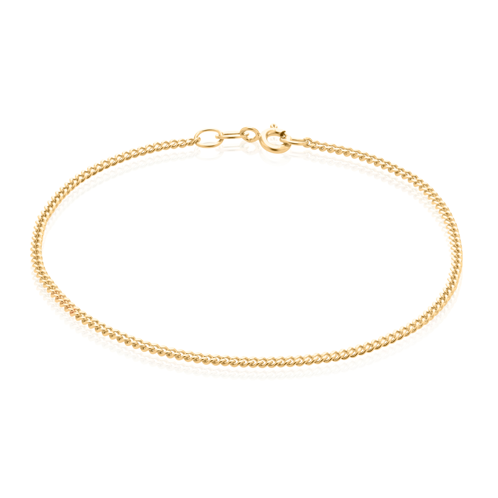 9ct Yellow Gold 19cm Curb 50 Gauge Diacut Bracelet