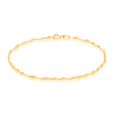 9ct Yellow Gold 19cm Singapore 30 Gauge Bracelet
