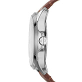 Armani Exchange Three-Hand Date Brown Leather Watch AX2133