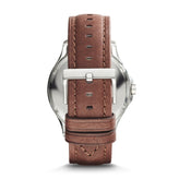 Armani Exchange Three-Hand Date Brown Leather Watch AX2133