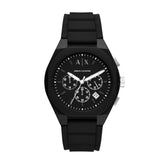Armani Exchange Chronograph Black Silicone Watch AX4161