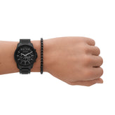 Armani Exchange Chronograph Black Stainless Steel Watch and Bracelet Set AX7153SET