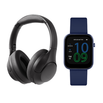 Reflex Active Denim Blue Smart Watch Series 12 RA12-2154 With Headphones