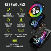 Reflex Active Series 30 Amoled Black Smart Watch RA30-2186